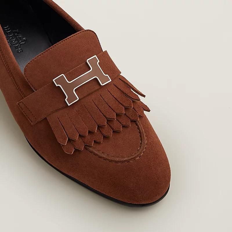 Giày Hermes Royal Loafer Nữ Nâu Đậm